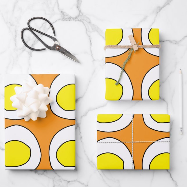 Egg Yolk Eggs Wrapping Paper Sheet (Front)