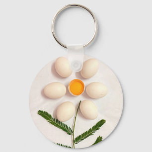 Egg Yolk Flower Keychain
