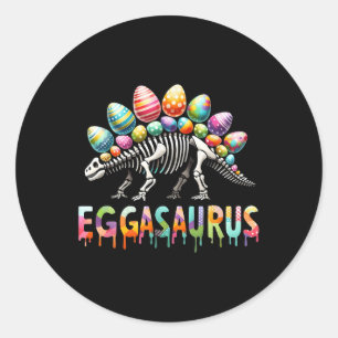 Eggasaurus Easter Dinosaur Boys Kids Toddler Stego Classic Round Sticker