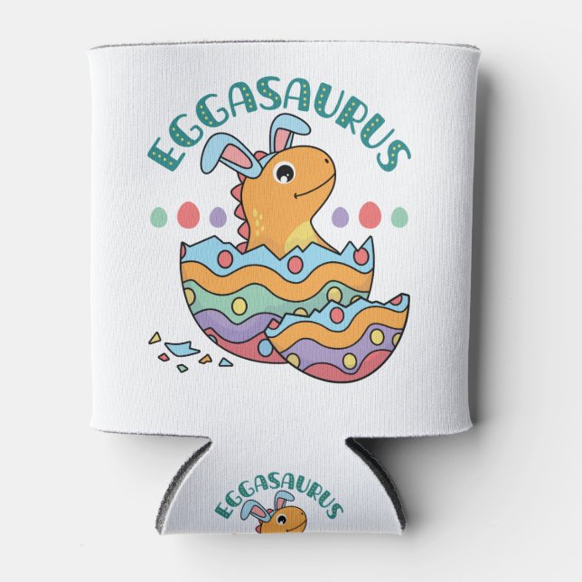 Eggasaurus Easter Dinosaur Egg Can Cooler (Front)