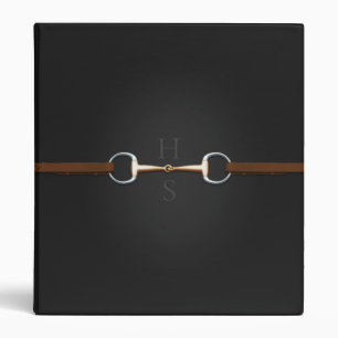 Eggbutt Snaffle Bit & Laced Reins Monogrammed 1" Binder