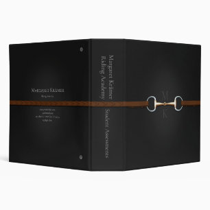 Eggbutt Snaffle Bit & Laced Reins Monogrammed 2" Binder