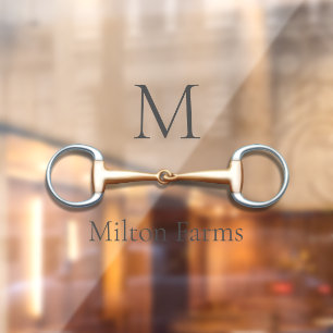 Eggbutt Snaffle Bit Monogrammed Equestrian Window Cling
