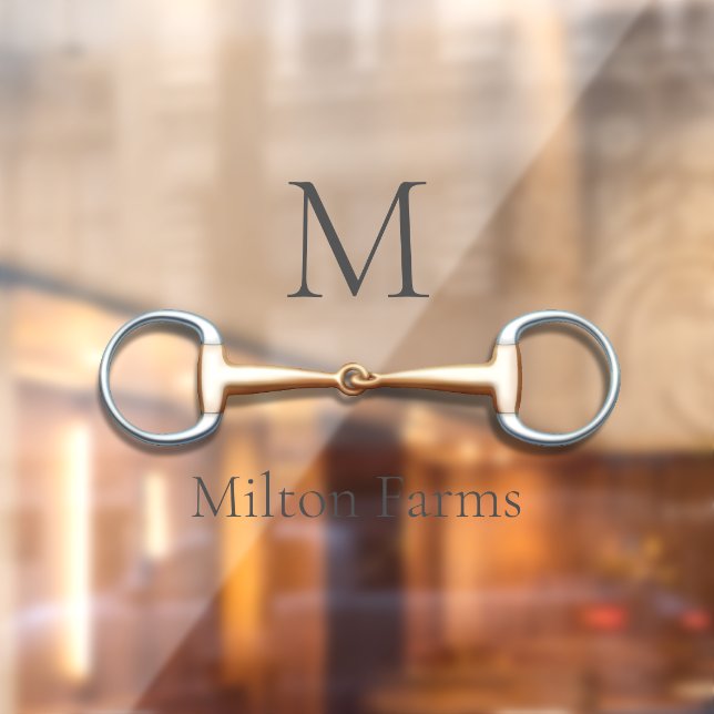 Eggbutt Snaffle Bit Monogrammed Equestrian Window Cling (Sheet 2)