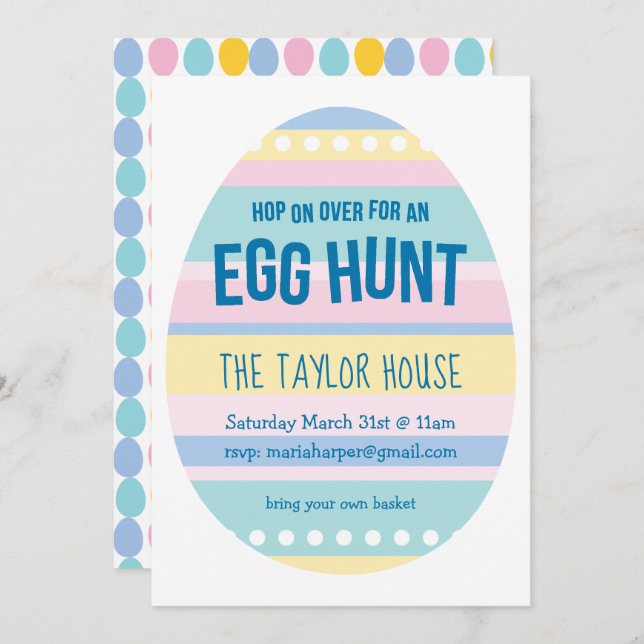 Eggcellent Easter Egg Hunt Invite (Front/Back)