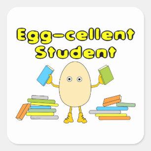 Eggcellent Student Square Sticker