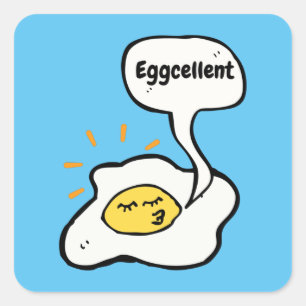 Eggcellent Sunny Side Up Square Sticker