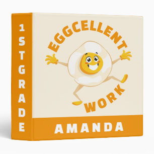 Eggcellent Work  Fun Food Pun Back to School Binder