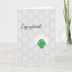 Eggceptional! Green Glitter Egg Congratulations Card
