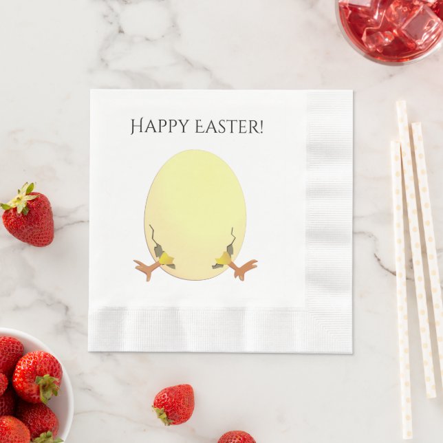 Eggcited Happy Easter Chick  Napkin (Insitu)