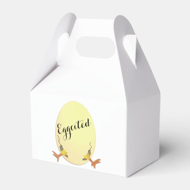 Eggcitement Add Baby Name Favor Box (Front Side)