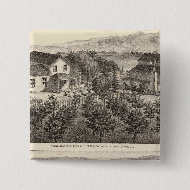 Egger, Haines residences, farms 2 Inch Square Button (Front)