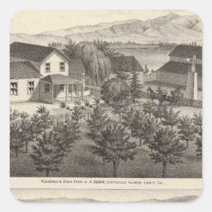 Egger, Haines residences, farms Square Sticker
