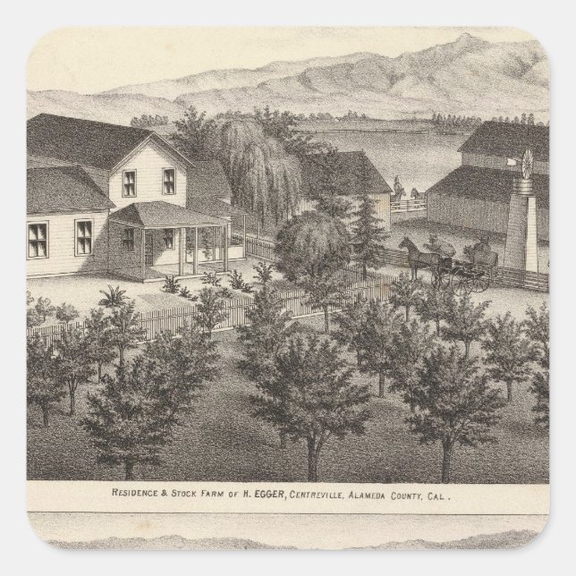 Egger, Haines residences, farms Square Sticker (Front)