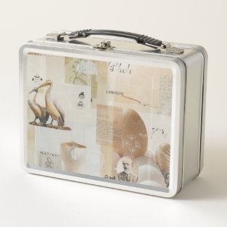 EggHead – Abstract Collage Coasters Metal Lunch Box