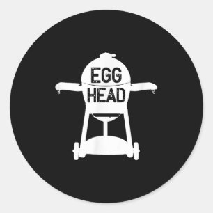 Egghead Bbq Smoker Grill Funny Gift  Classic Round Sticker