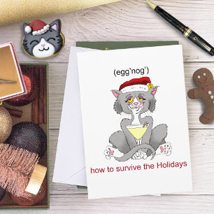 Eggnog Cat Holiday Card
