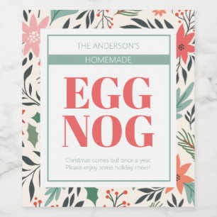 Eggnog Food and Beverage Label Set