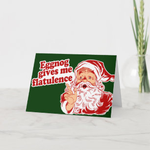 Eggnog Gives Santa Flatulence Holiday Card