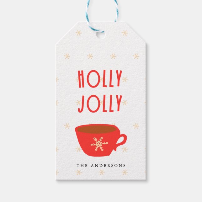 Eggnog Holly Jolly Christmas Holiday Gift Tag (Front)