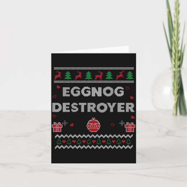 Eggnog Lover Funny Ugly Christmas Style Xmas Gift  Card (Front)