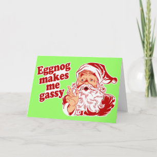 Eggnog Makes Santa Flatulent Holiday Card