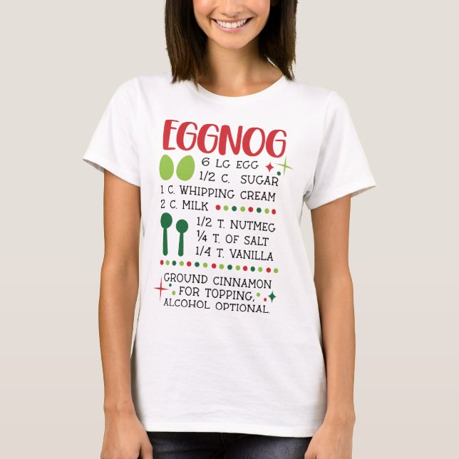 Eggnog Recipe T-shirt (Front)