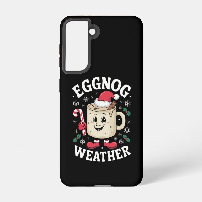 Eggnog Weather Christmas Retro Christmas Samsung Galaxy S21 Case (Back)