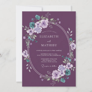 Eggplant Alluring Winter Wedding Invitation