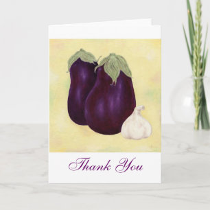 Eggplant and Garlic Thank You notecard
