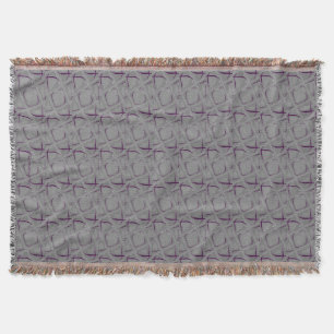 Eggplant and Grey Abstract Contemporary Throw Blanket