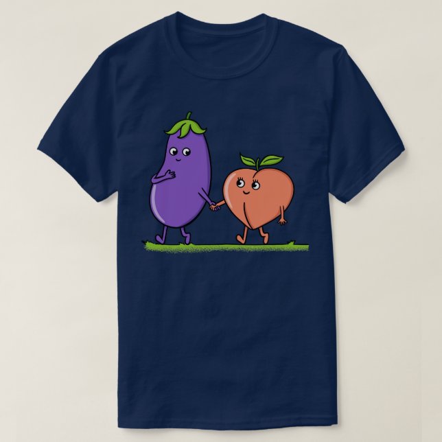 Eggplant and peach T-Shirt (Design Front)