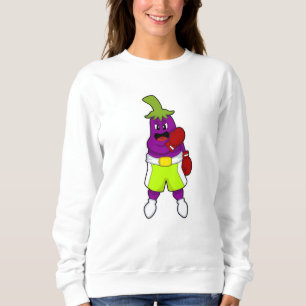 Eggplant at Boxing with Boxing gloves Sweatshirt