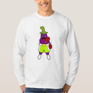 Eggplant at Boxing with Boxing gloves T-Shirt