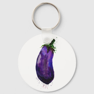 Eggplant Aubergine Keychain