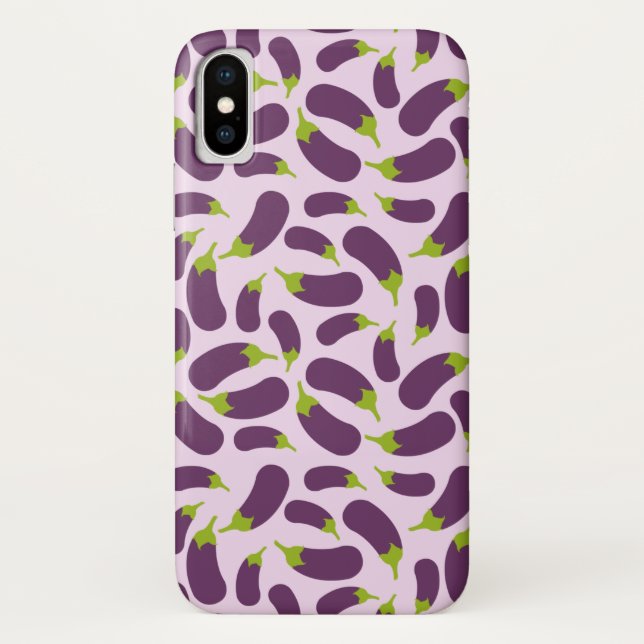 Eggplant Aubergine Purple Vegetable Pattern Design Case-Mate iPhone Case (Back)