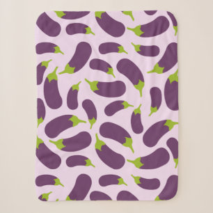 Eggplant Aubergine Purple Vegetable Pattern Design Sherpa Blanket