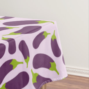 Eggplant Aubergine Purple Vegetable Pattern Design Tablecloth