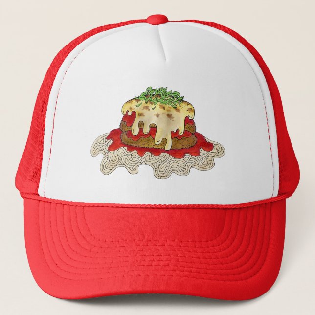 Eggplant Aubgergine Parm Parmesan Italian Food Trucker Hat (Front)