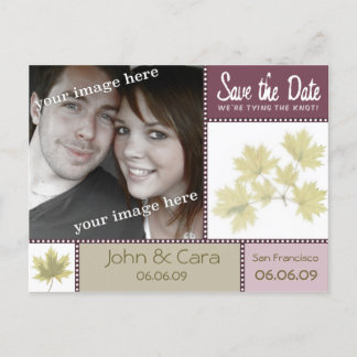 Eggplant Autumn Floral Enregistrer la date Carte p
