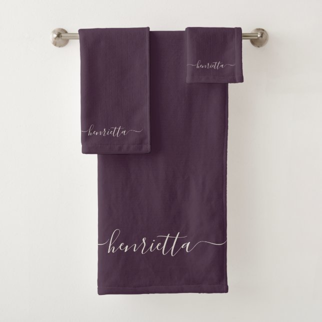 Eggplant Bath Towels Bathroom Elegant Stylish (Insitu)