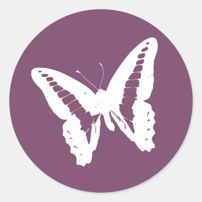 Eggplant Butterfly Envelope Sticker Seal (Front)