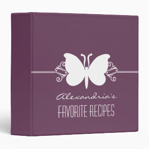 Eggplant Butterfly Swirls Binder (1.5 inch)