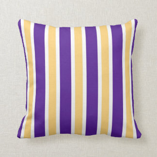 Eggplant & Cantaloupe Stripes w/ Eggplant back Throw Pillow