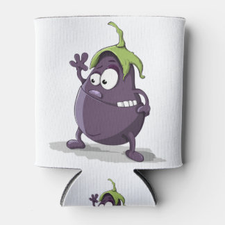 eggplant cartoon art can cooler