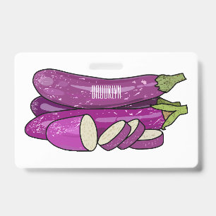 Eggplant cartoon illustration badge