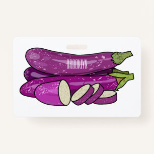Eggplant cartoon illustration badge