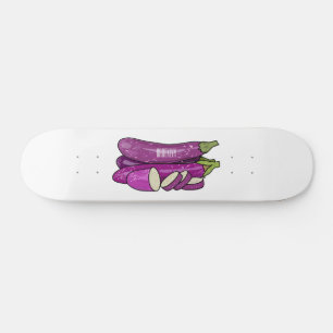 Eggplant cartoon illustration skateboard