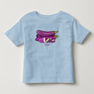 Eggplant cartoon illustration toddler t-shirt