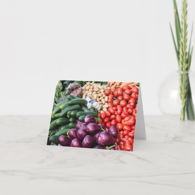 Eggplant Cucumbers Tomatoes Potatoes Vegetable Mix Card (Front)
